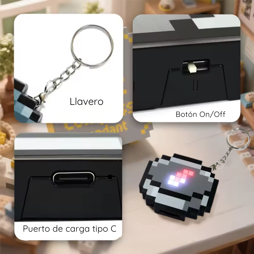 Brújula Pixelada con Llavero