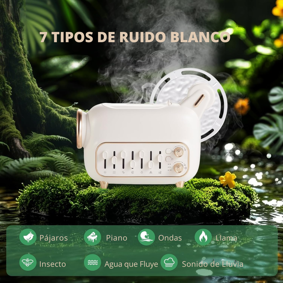 Humificador con Ruido Blanco y Aurora de Colores