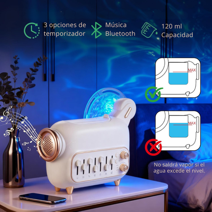 Humificador con Ruido Blanco y Aurora de Colores